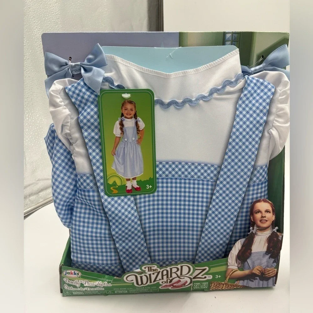 Wizard of Oz Dorothy Costume Bundle Dress Toto Basket Ruby Slippers 4-6X
